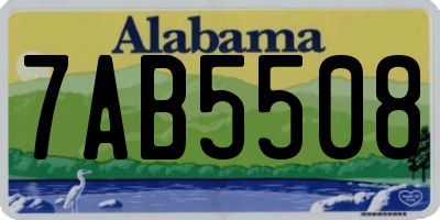 AL license plate 7AB5508