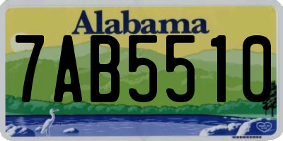 AL license plate 7AB5510