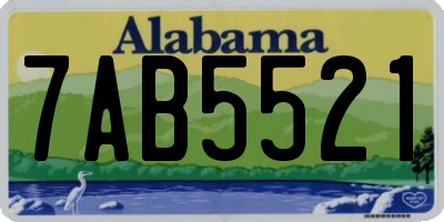AL license plate 7AB5521
