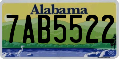 AL license plate 7AB5522
