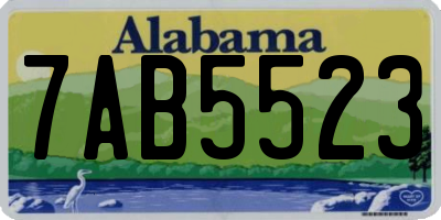 AL license plate 7AB5523