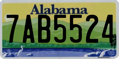 AL license plate 7AB5524