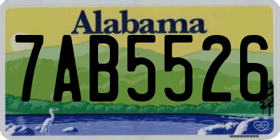 AL license plate 7AB5526