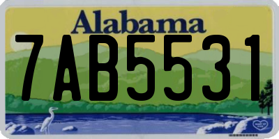 AL license plate 7AB5531