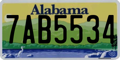 AL license plate 7AB5534