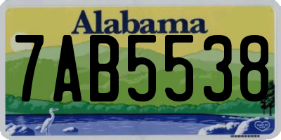 AL license plate 7AB5538