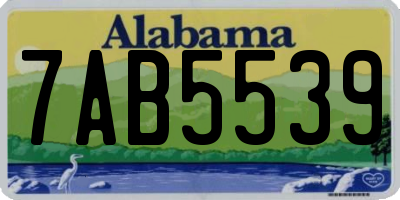 AL license plate 7AB5539