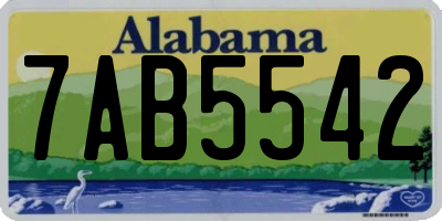 AL license plate 7AB5542