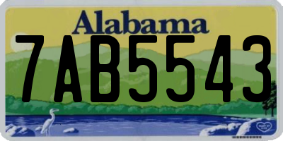 AL license plate 7AB5543