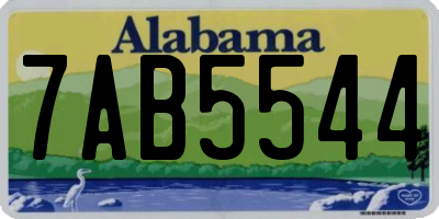 AL license plate 7AB5544