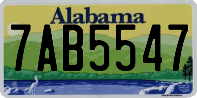 AL license plate 7AB5547