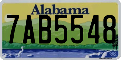 AL license plate 7AB5548