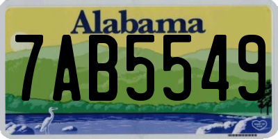 AL license plate 7AB5549