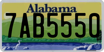 AL license plate 7AB5550