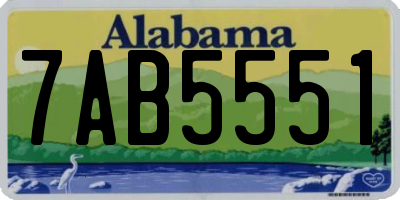 AL license plate 7AB5551