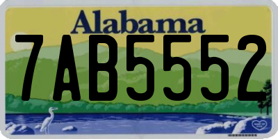 AL license plate 7AB5552