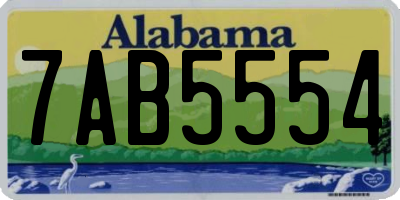 AL license plate 7AB5554