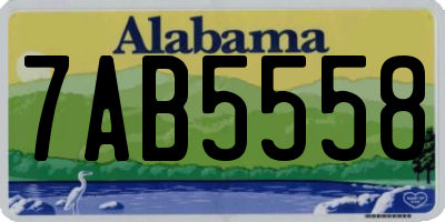 AL license plate 7AB5558