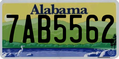 AL license plate 7AB5562