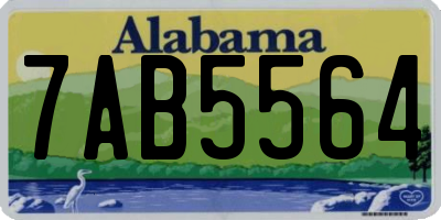 AL license plate 7AB5564