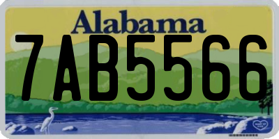 AL license plate 7AB5566
