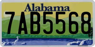 AL license plate 7AB5568