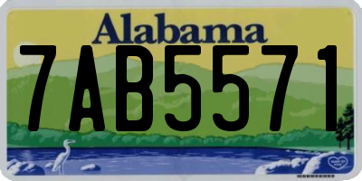AL license plate 7AB5571