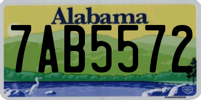 AL license plate 7AB5572