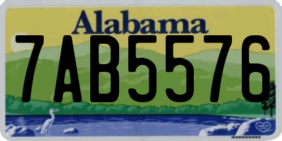 AL license plate 7AB5576