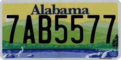 AL license plate 7AB5577