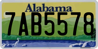 AL license plate 7AB5578