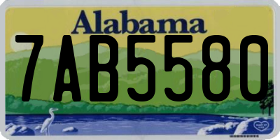 AL license plate 7AB5580