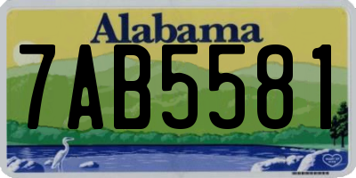 AL license plate 7AB5581