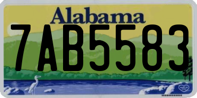 AL license plate 7AB5583