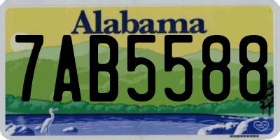 AL license plate 7AB5588