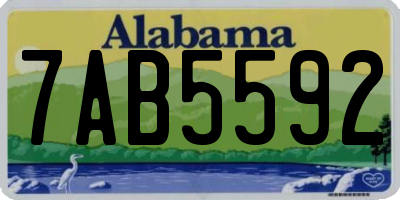 AL license plate 7AB5592