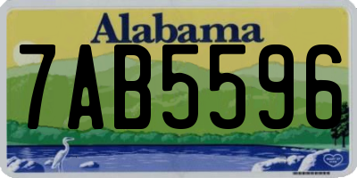 AL license plate 7AB5596