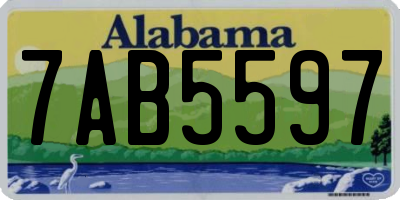 AL license plate 7AB5597