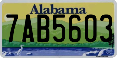 AL license plate 7AB5603