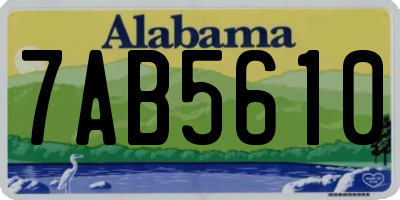 AL license plate 7AB5610