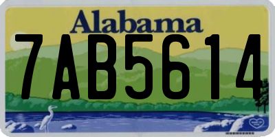 AL license plate 7AB5614