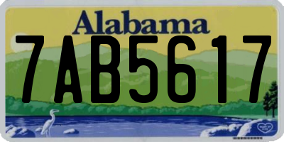 AL license plate 7AB5617