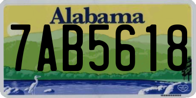 AL license plate 7AB5618