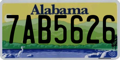 AL license plate 7AB5626
