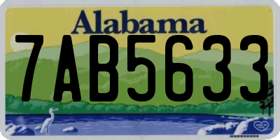 AL license plate 7AB5633