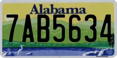 AL license plate 7AB5634