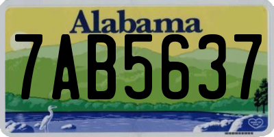 AL license plate 7AB5637