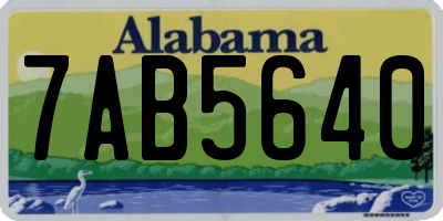 AL license plate 7AB5640