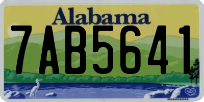 AL license plate 7AB5641
