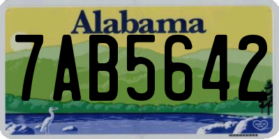 AL license plate 7AB5642